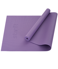 Коврик для йоги и фитнеса FM-101, PVC, 173x61x0,3 см, фиолетовый пастель